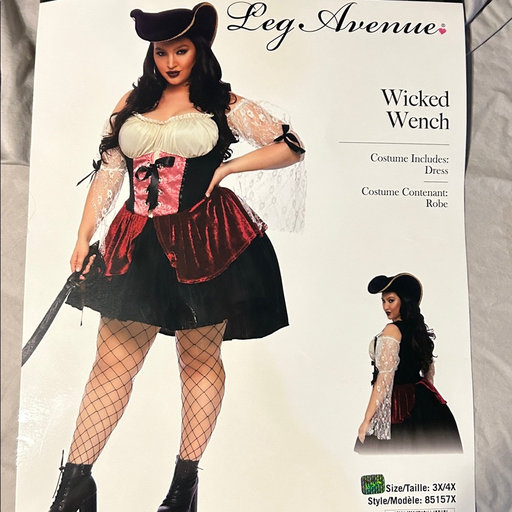 Leg Avenue Pirate Costume with Red and Black Accents